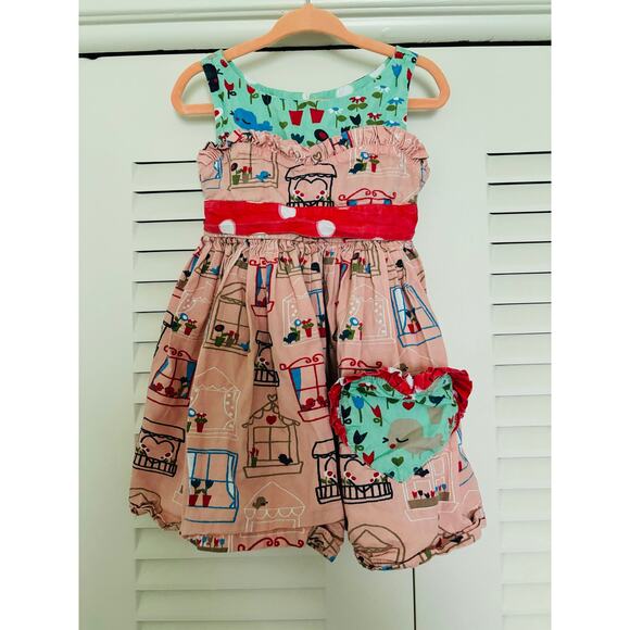 Jelly The Pug Heart Pocket Tie Back Dress 18 Months GUC - Picture 1 of 3